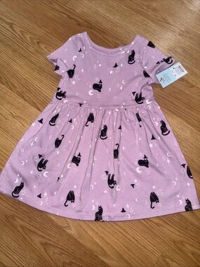 Halloween Purple Cat & Jack Kitty Cat Dress Size 2T NWT …236